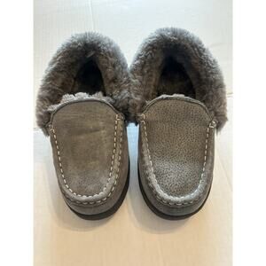 Lamo Aussie Moccasin Shearling Slip on Loafers Shoes Gray Women's US Sz 6 EUC
